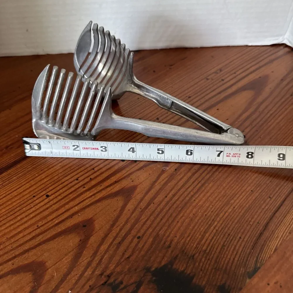 Vintage Hand Held Tongs Tomato Onion Egg Slicer Farm House Decor Citrus Squeezer